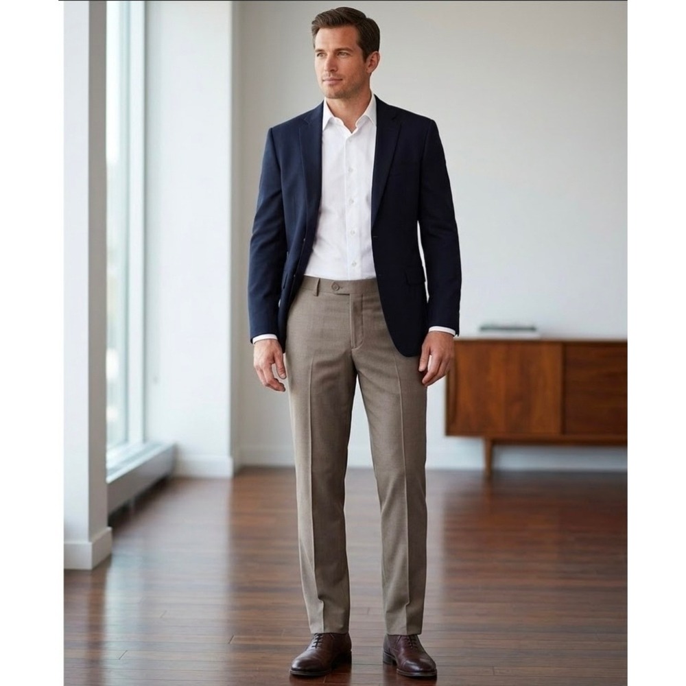 Calvin Klein Taupe Dress Pants Mens 32x30 Actual 32x29 Wrinkle Resistant Stretch